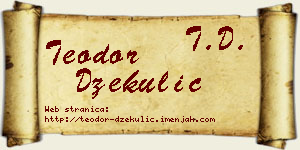 Teodor Džekulić vizit kartica